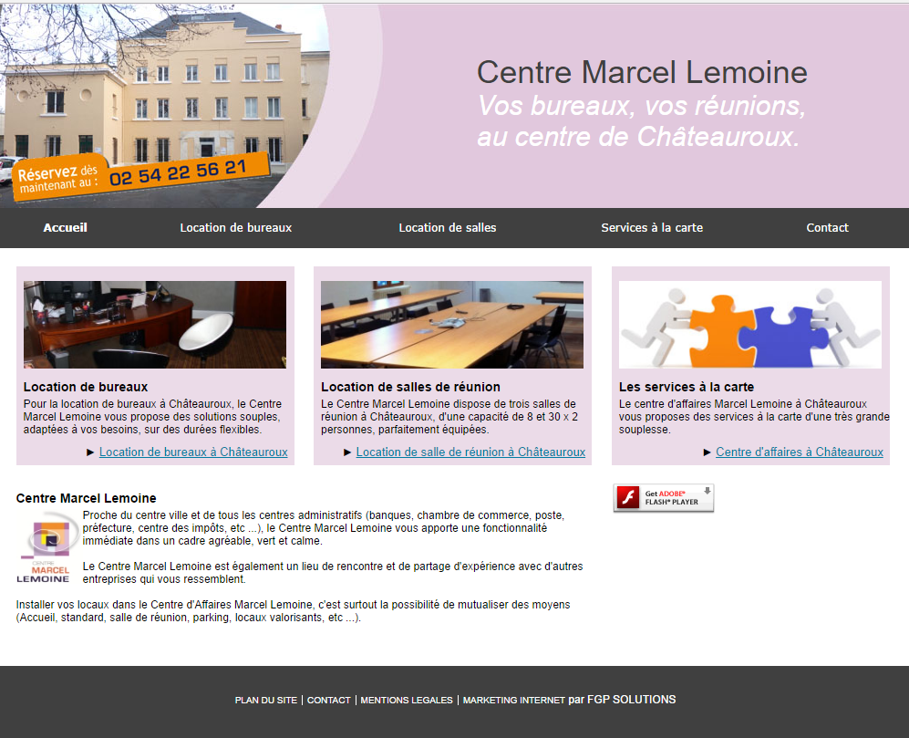 Le centre d'affaires Marcel Lemoine à Châteauroux confie son Marketing Internet à l'agence FGP
