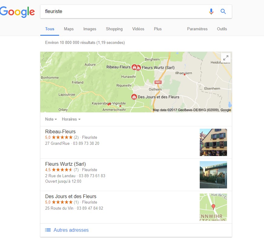 local pack recherche vocale