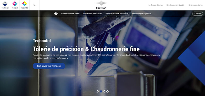 Refonte d'une site web d'entreprise industrielle