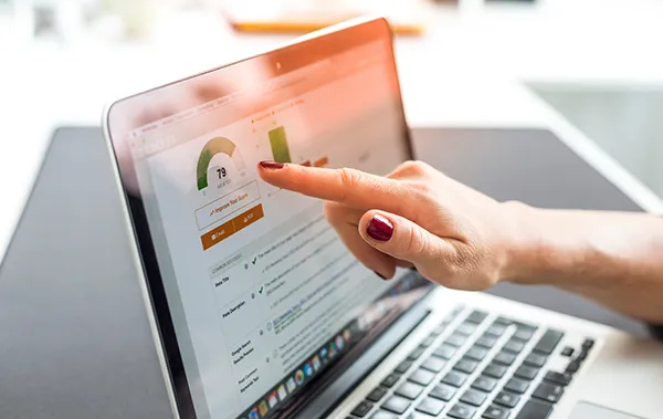 Dashboard analytics avec des courbes de trafic organique en hausse